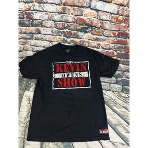 WWE Authentic Kevin Owens Show T Shirt Mens‎ Large Black KO Wrestling Tee